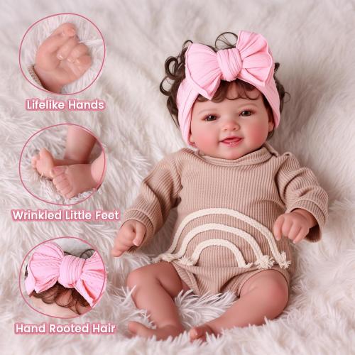 BABESIDE Lifelike Reborn Baby Dolls- Mia, 17 Inch Cute Realistic-Newborn Baby Doll Poseable Real Life Baby Dolls Girls with Gift Box for 3  Year Old