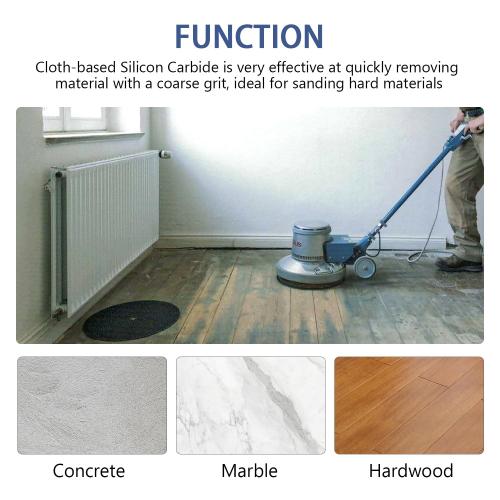 HUAALIUCHE Floor Sanding Disc Cloth-Backed Silicon Carbide，17 x 2 Holes for Concrete, Stone, 60 Grit, 3-Pack