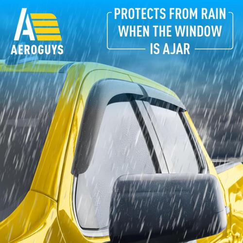 Extra Durable Window Deflectors Tape-On Window Visors Rain Guards Fit for Chevrolet (Chevy) Silverado 1500 2019-2026 Crew Cab, Sun Visors, Wind Vent for Shades, Exterior Car Accessories - 4pcs. AG0798