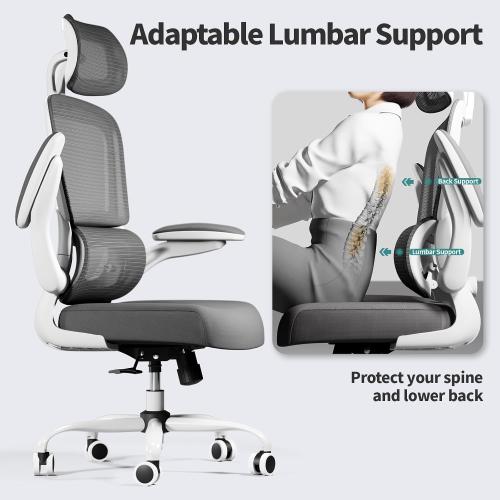 TRALT Office Chair Ergonomic Desk Chair, 330 LBS Home Mesh Office Desk Chairs with Wheels, Comfortable Gaming Chairs (White)‼️ all hardware may not be included ‼️