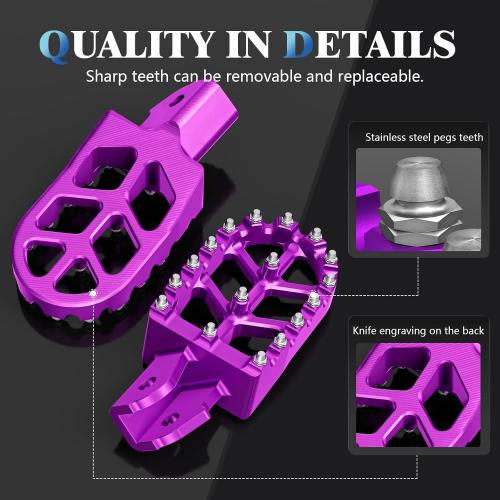 Electric Dirt Bike Wider Foot Pegs Footpegs CNC for Surron Sur Ron LBX ERide Pro SS 2.0 3.0 E-Ride Pro SR/S 79Bike Falcon GT Ventus One Talaria Sting MX3/R MX4 Purple