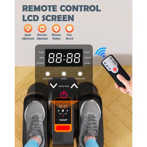 Yagud Under Desk Machine, Electric Elliptical Leg Exerciser for Senior, 13 Adjustable Speeds Quiet and Portable Seated Pedal Exerciser for Training with Remote Control