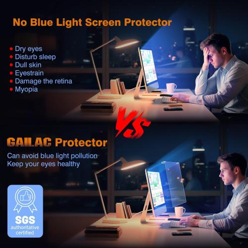 Anti Blue Light & Anti Glare Screen Protector,23-24 Inch Monitor Screen Protector for Eyes Strain,Hanging Computer Screen Blue Light Blocker for LCD TV PC Monitors(1 Pack: 23-24 Diagonal)