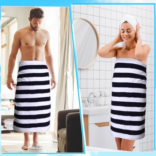 VitalCozy 16 Pcs Cotton Pool Beach Towels Cabana Stripe Oversized Basics Turkish Pool Bath for Hotel Swimming Bathroom Navy Blue and White Stripes