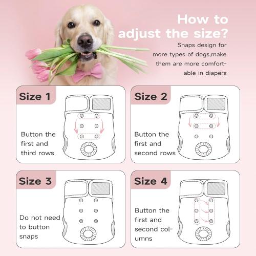 Paw Legend Washable Reusable Female Dog Period Diapers for Heat Doggie Puppy Diapers for Female Dogs (3 Pack,X-Large)