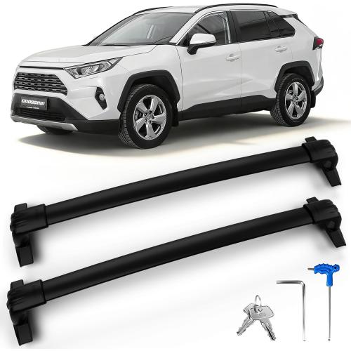 Lockable Roof Rack Cross Bars Compatible with 2019-2025 Toyota RAV4, 300lbs Heavy Duty Aluminum Crossbars, Anti-Theft Roof Bars for Rooftop Cargo Luggage Kayak