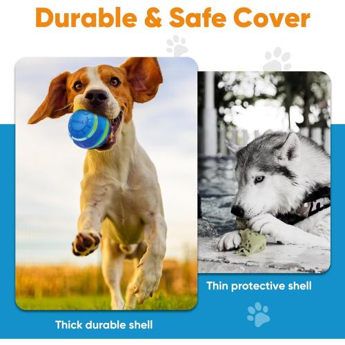 Petbobi Active Rolling Ball for Dogs Interactive Dog Ball with LED Flash Light, Include Self Moving Toys for Medium Large Dogs to Chase and Self Play, USB Rechargeable