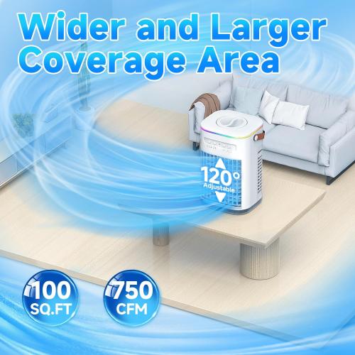 FANCOLE 4-IN-1 Small Air Conditioner w/ 2 Ice Packs, 16.5ft Remote, 1200ML Tank, 7H Smart Timer, 3Speed & 2Cool Mist Personal Air Conditioner, 7-Color Light Portable AC Unit for Bedroom Cover 100Sq.ft