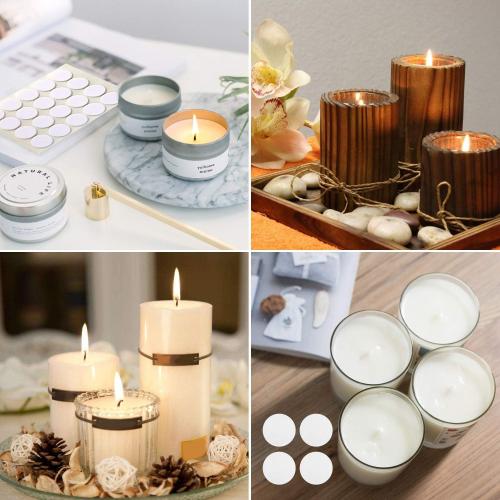 300Pcs Functional Smokeless Candle Wicks - Pre Waxed Cotton Wick with Metal Sustainer Tabs for Pillar Candle Making and DIY, 9cm/3.5in, 15cm/6in, 20cm/8in