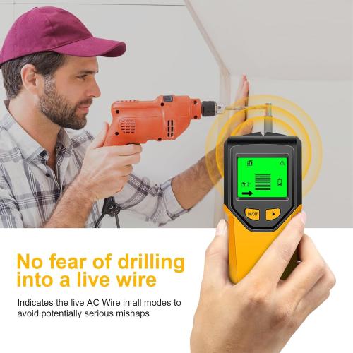 Stud Finder Wall Scanner - 5 in 1 Stud Finder Tool w/Smart Chip and HD LCD Display, Stud Detector Beam Finders for the Center and Edge of Wood AC Wire Metal Studs Joist Pipe