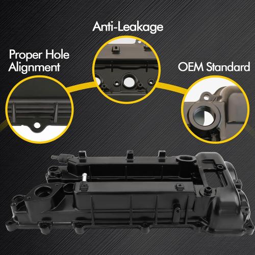 Aluminum Engine Valve Cover Compatible with 2012-2021 Hyundai Accent Sonata Veloster Tucson Elantra Kona 2012-2021 Kia Forte5 Forte Koup Rio Soul Optima 1.6L Replace 224102B610