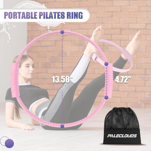 Pilates Ring, 13.5/12 Silicone Magic Circle with Training Poster & Portable Bag, Pilates Ring Circle for Inner Thigh Workout, Yoga, Lose Weight & Physical Therapy for Women