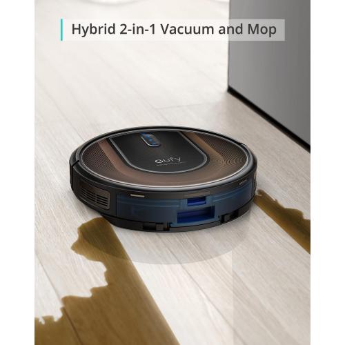 eufy Certified Like-New RoboVac G30 Hybrid SES, 2-in-1 Sweep and mop, Self-Emptying Robot Vacuum, Dynamic Navigation, Allergy Care, 2000 Pa Strong Suction, Wi-Fi, Carpets and Hard Floors (Renewed)