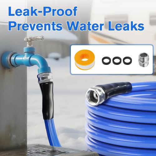 25FT Drinking Water Hose, Heated Anti Freeze Garden Hose Camper | BPA free non-toxic drinking water heated anti-freeze hose ideal for camper rv marine boat and garden home use