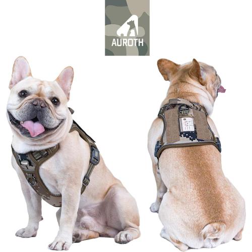 Size Small Camo AUROTH Tactical Dog Harness for Small Medium Dogs No Pull Adjustable Pet Harness Reflective K9 Working Training Easy Control Pet Vest Military Service Dog Harnesses Desert Camo S