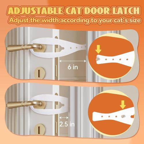 TGIOW Cat Door Latch, Cat Door Stopper Keep Open 2.5-6, 2 Pcs, White