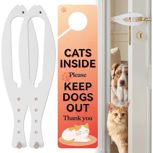 TGIOW Cat Door Latch, Cat Door Stopper Keep Open 2.5-6, 2 Pcs, White