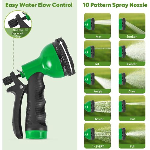 Unywarse Garden Hose 100FT Metal Water Hose with 10 Function Nozzle No-Kink | Flexible, Leak-proof, Heavy Duty, Lightweight, Pet Proof, Puncture Proof Stainless Steel Hose for Yard, Outdoor