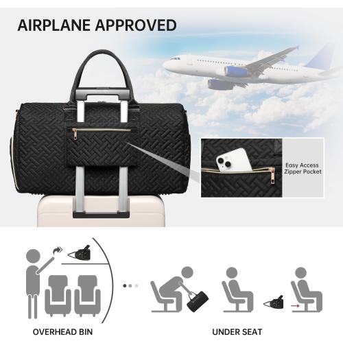 Duffle Bag for Travel, Weekender Bag with Shoe Compartment, Carry On Overnight Bag for Women with Toiletry Bag, Gym Bag with Wet Pocket, Hospital Bags for Labor and Delivery