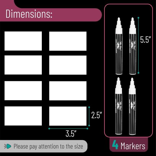 Mr. Pen- White Chalk Markers for Blackboard, 4 Pack, Reversible Tip, White Liquid Chalk Marker, Non-Toxic Liquid Chalkboard for Windows and Glass, Erasable Markers