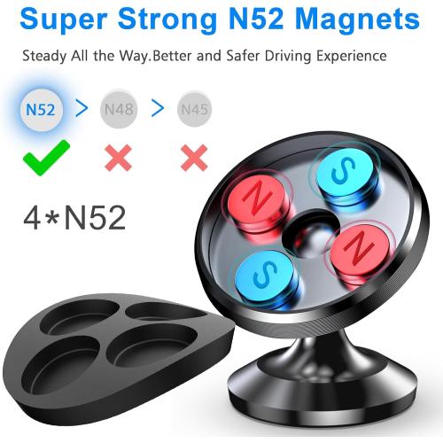 Coolpow【2 Packs 】Magnetic Phone Holder for car【Strong Magnet】phone holders for your car phone holder Mount for Car【4 Metal Plate】Universal Dash cell phone car mount for iphone Samsung car accessories