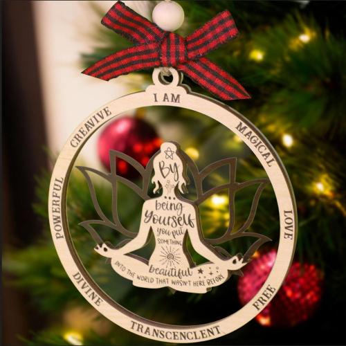 Yoga Gifts for Women - Meditation Spiritual Christmas Ornament - Spiritual Ornaments for Christmas Tree - Gifts for Yoga Lovers, Instructors, Teachers - 2 Layered Ornament 2025