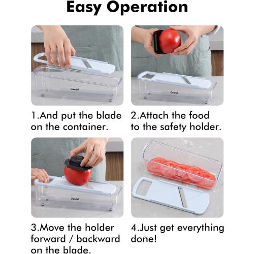 Geedel Professional Mandoline Slicer for Kitchen, Multi Purpose Vegetable Slicer Cutter, Vegetable Cutter Onion Cutter for Veggie Fruit Cheese