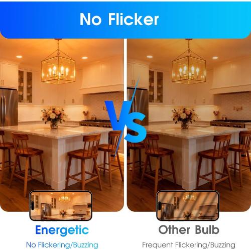 Energetic E12 LED Candelabra Light Bulbs 5.5W (60 Watt Equivalent), 2700K Soft White, 600LM Chandelier Light Bulbs, B11 Candle Bulbs for Ceiling Fan, CA 80 Recessed Can Light, Non-Dimmable, Pack of 6