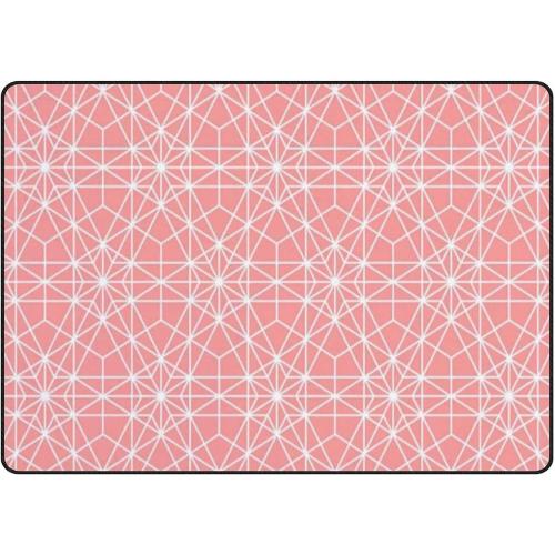 Area Rugs Mat for Living Room Geometric Lines Pink Graphic Modern Decoration Non-Slip Indoor Carpet Floor Ultra Soft Area Rug Kid Bedroom Dining Home Decor，Large Size 6'8x4'10