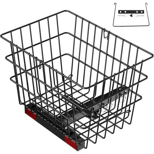 VEVOR Scooter Rear Basket, Heavy Duty Metal Wire Basket with Handle, Spacious Cargo Basket, Works with 1-inch Receiver, Compatible with Most Golden, Drive & Pride Mobility Scooter