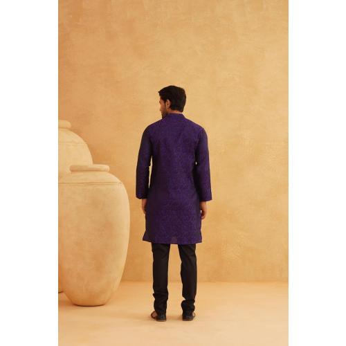 Sojanya 3XL (Since 1958 Men'S Jackquard Silk Only Long Kurta