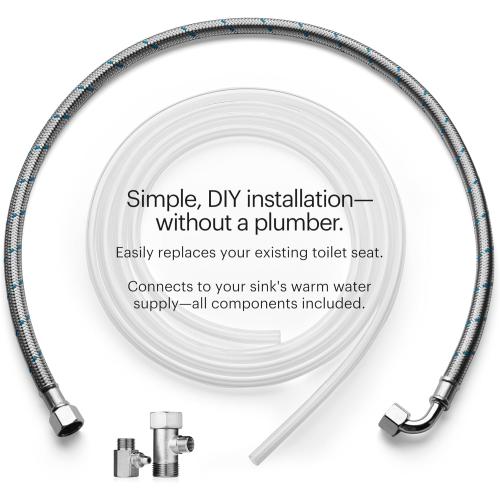 Brondell Swash Bidet Toilet Seat, Non-Electric, Dual Temperature, Fits Round Toilets, White – Dual Nozzle System – with Easy Installation