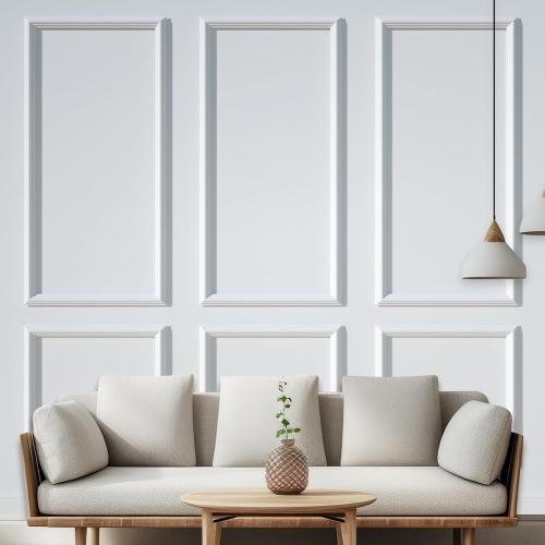NeatiEase Peel and Stick Wall Molding Kit 6-Frame Premade, Luxe Architectura Wall Moulding Panel Frame, Self Adhesive Wainscoting Panels, Accent Molding Trim for Interior Walls Home Decor (Style 1)