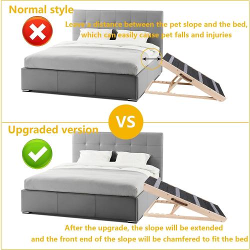 Upgrade 2-in-1 Pet Ramp Dog Stair,Folding Pet Stairs,Portable Dog Ramp for Small&Large Old Animals with Non-Slip Surface,Dog Ramp for Bed,Couch and Car,11.8 to 23.6 Height Adjustable(40×17.7)
