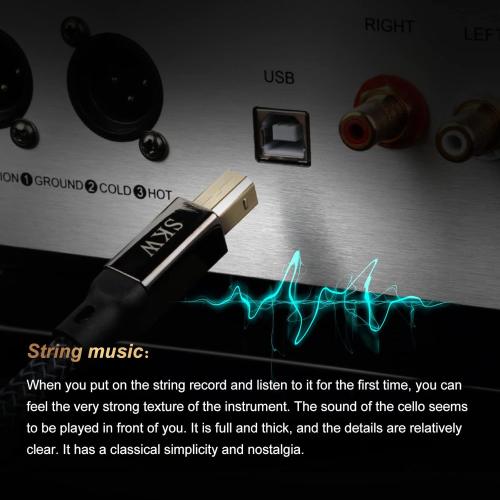 SKW Audiophiles USB 2.0 DAC Audio Cable USB Type A to USB Type B Printer Cable for Computer to DAC, Sound Card, or Headphone Amplifier 3.2ft(1m)