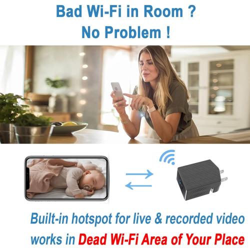 2K Mini Plug-in Security Camera with Rotating Lens, Night Vision, Motion Detection (W-C7)