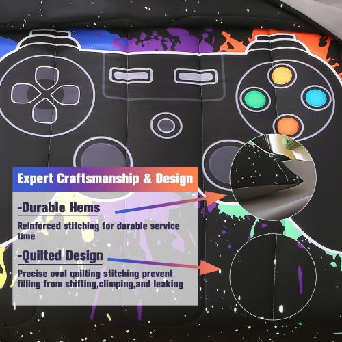 Size Twin Gamer Comforter Sets for Boys&Girls ,3 Piece