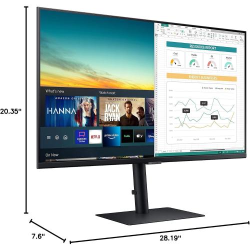 Black SAMSUNG M5 Series 32-Inch FHD 1080p Smart Monitor & Streaming TV (Tuner-Free), Netflix, HBO, Prime Video, & More, Apple Airplay, Height Adjustable Stand, Built-in Speakers (LS32AM502HNXZA)