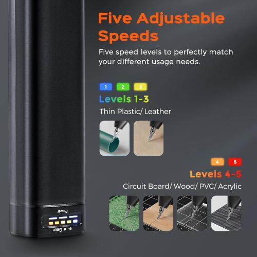 Bonvoisin Ultrasonic Cutter Knife Crodless Handheld 30W 40KHz with Rechargeable Battery, 50 Replacement Blades for Plastic, Acrylic, Carbon Fiber Sheets, Thin Circuit Boards, 3D Printed Models