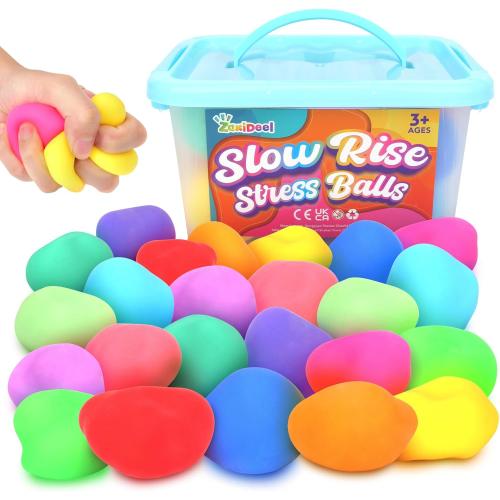 Squishy Stress Balls for Kids - 6 Pack Dough Squishy Fidget Toys for Anxiety Relief, Classroom Prize Party Favors Bulk Toys, Goodie Bags Stuffer for Kids, Easter Basket Stuffers for Boys Girls