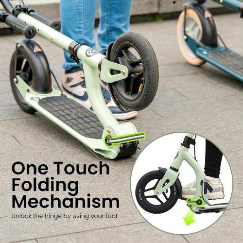 Aero Big Wheels Scooter for Kids 8-12, Teens & Adults | Pneumatic Air Tyre, Hand Controlled Drum Brake & Rubber Deck Mat | Adult Manual Kick Scooter | Foldable & Height Adjustable, 220lbs Max