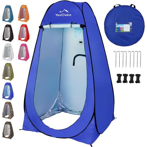 Your Choice Pop Up Shower Tent 47.2 Wx74.8/82.7 H Privacy Changing Tent | Waterproof Silver Coating Portable Shelter with Carry Bag for Camping, Beach, RV, Hiking, Fishing
