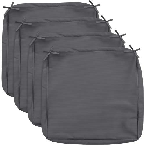 COSHNIBI Patio Cushion Covers 20'' X 18'' X 4'', Waterproof and Fade-Resistant Outdoor Cushion Cover Replacement for Outdoor Slipcovers,Rattan Chair Sofa & Lounge Seat - 6 Pack, Dark Grey(Covers Only)