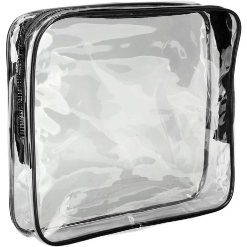 3 Pieces Clear Travel Bags, Waterproof Portable Transparent Cosmetic Makeup Bags Brown - Durable PVC Material, Easy to Clean, Multipurpose Storage for Travel and Fitness (Black)