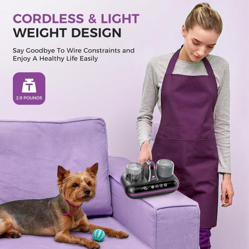 Mattress Vacuum Cleaner - 5-in-1 Cordless Bed Vacuum Cleaner, Powered by Ultrasonic Technology, 16Kpa Strong Suction,Low Noise,Suitable for Dust, Pet Hair, Etc - Grey