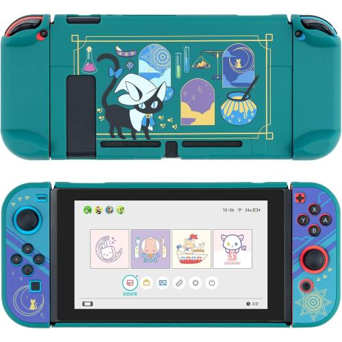 GeekShare Protective Case Compatible with Switch, Slim Shock-Absorption and Anti-Scratch Skin Cover - Alchemy Cat Design (for Regular Switch)