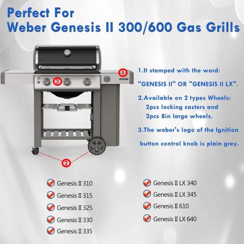 BLACK 7599 Griddle Replacement Parts for Weber Genesis II Griddle ii E-310 ii E-315 ii E-330 ii E-335 Insert ii E-325 ii S-310 ii E-610 Cast Iron Genesis 2 300 600 Flattop Griddle Pan Accessories