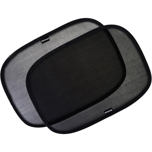 Color Black 2 pack Enovoe Car Window Shades for Baby (2 Pack) - 21x14 Inches Sun Shade Blocker, Cling - Glare Shield and UV Rays Protection for Your Child - Side Windows Screens for SUV- Mesh Window Shades for car Baby