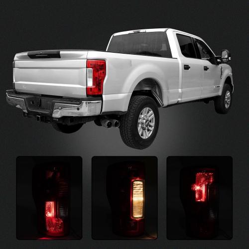 Left Tail Light Compatible With 2017-2019 Ford F-250 F-350 Super Duty | Rear Brake Lamps Replacement Taillights (w/o Blind Spot) (w/o LED)