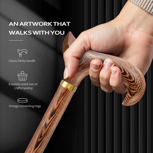 Walking Cane, Available in Multiple Inches Wooden Cane Support up to 300 Lbs, Suitable for Fancy Wooden Walking Cane for Men and Women with Extreme Demands